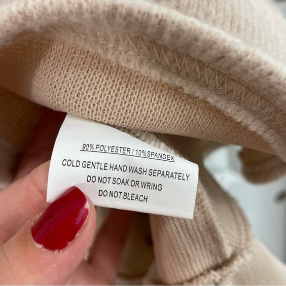 Fab’rik Cyprus Long sleeve Wrap Dress in beige size L - Picture 8 of 10